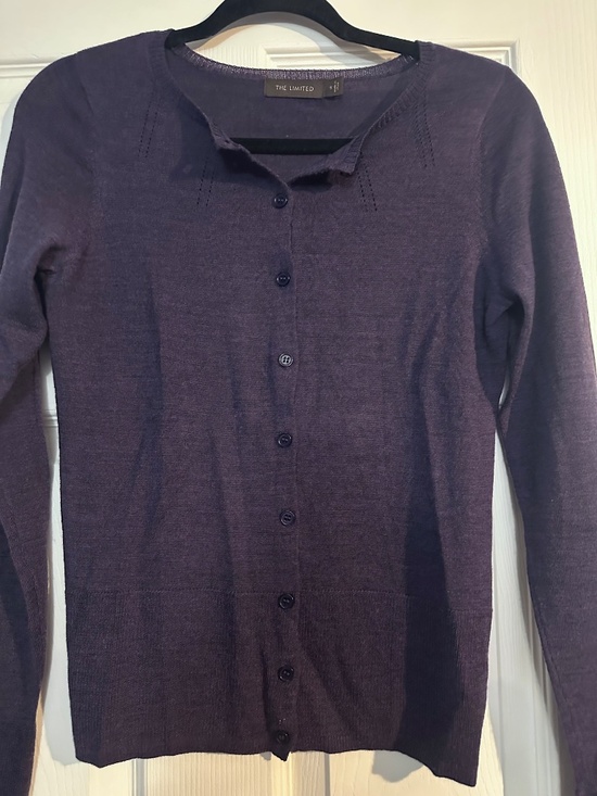 The Limited Sweaters - The Limited Cardigan Wool Blend Muted Purple Size Small EUC!